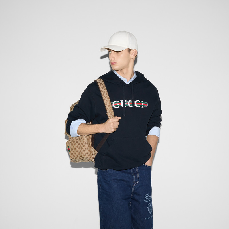 Printed cotton jersey hooded sweatshirt 6