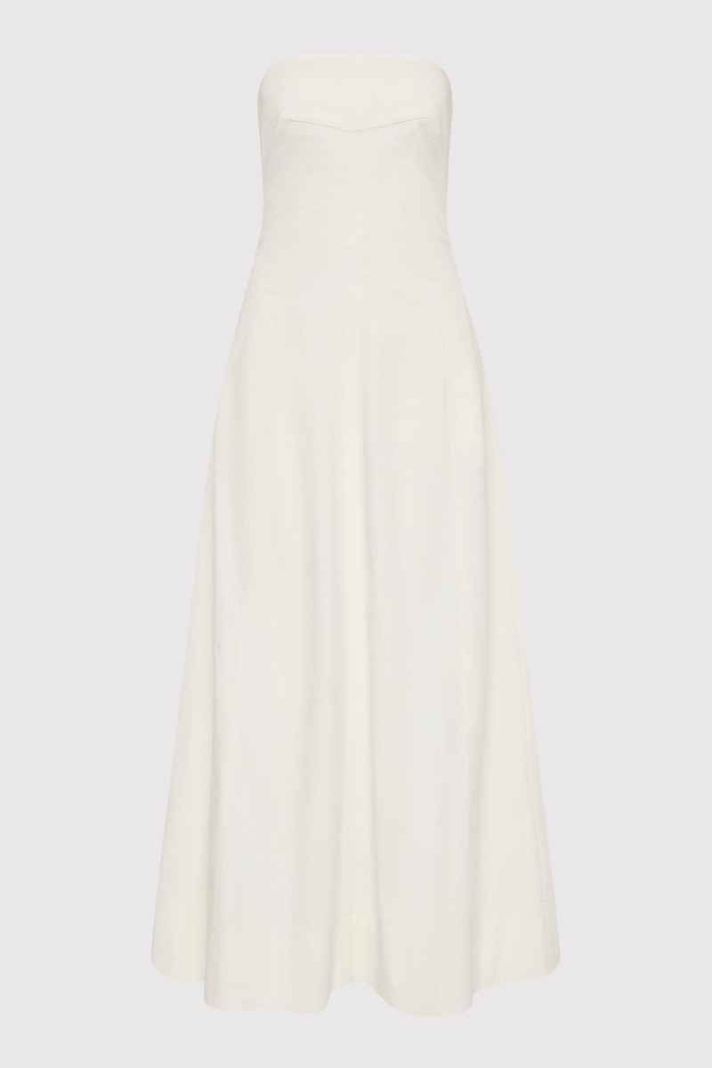 Sculpted Cotton Strapless Dress - Milk 1