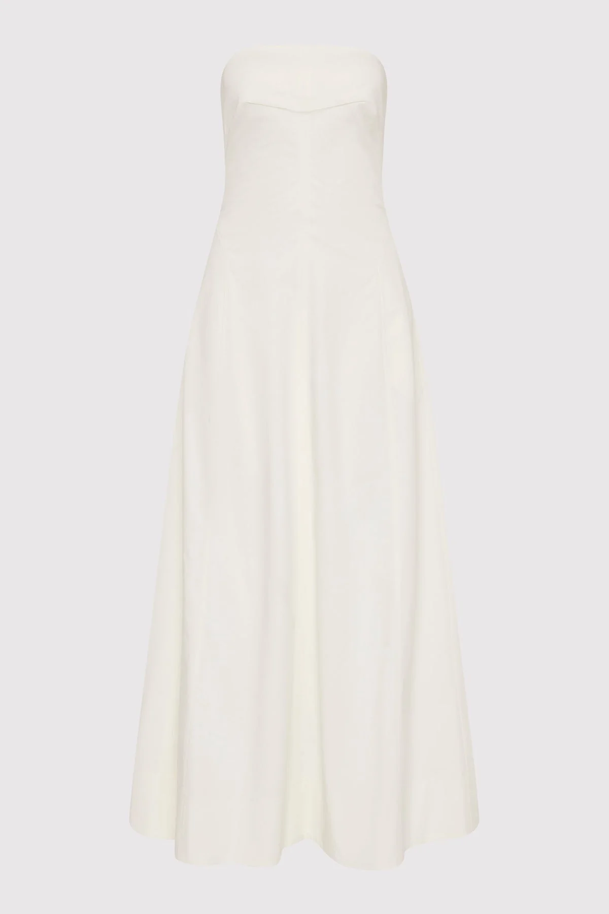 Sculpted Cotton Strapless Dress - Milk - 1