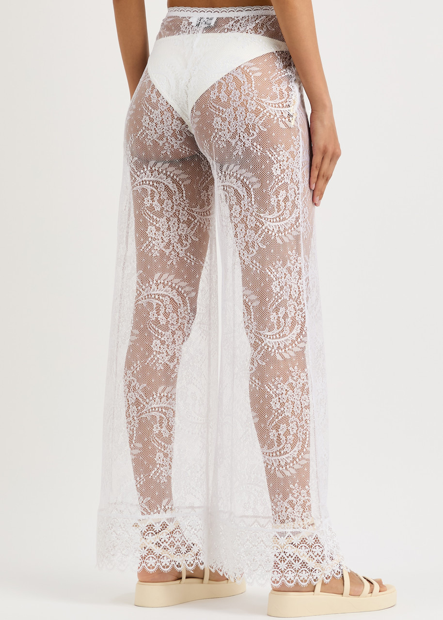 Charo Ruiz Ibiza Jeret Wide-leg Sheer Lace Trousers - 3