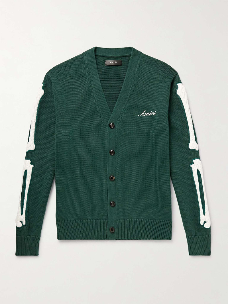 Bones Logo-Embroidered Appliquéd Cotton Cardigan - 1
