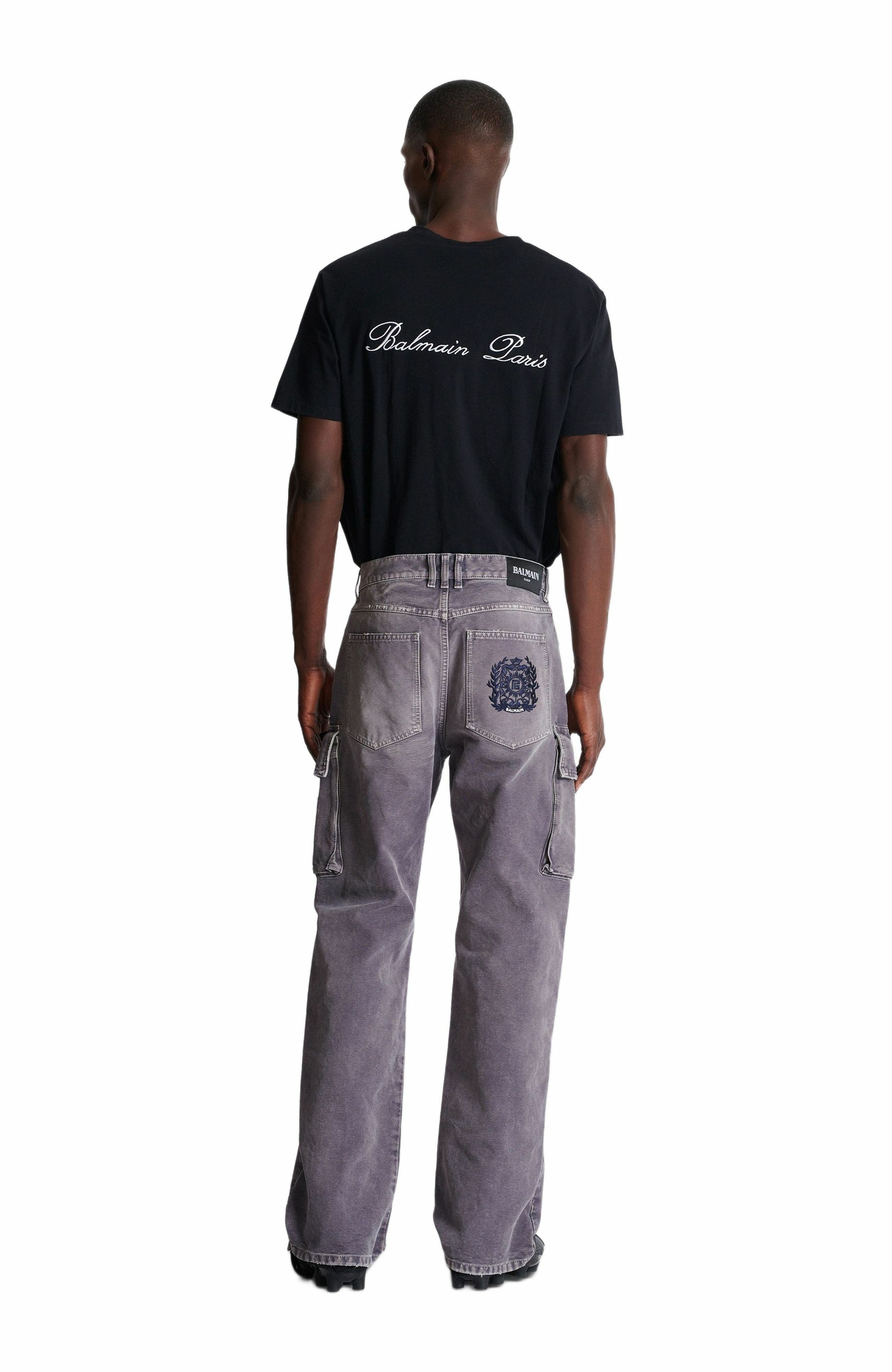 Balmain Denim loose-fit cargo jeans in Grey at Nordstrom - 3