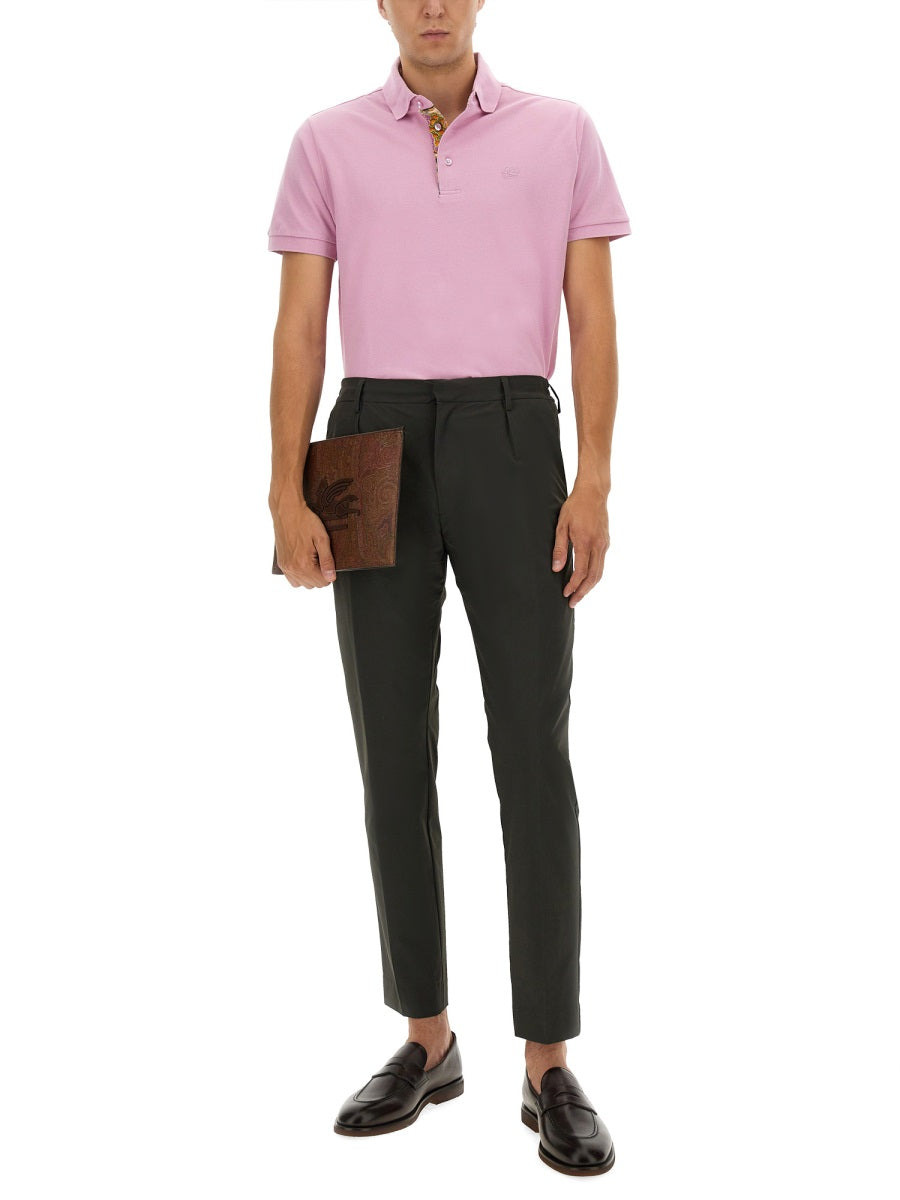 Etro Men Cotton Polo Shirt With Pegasus - 2