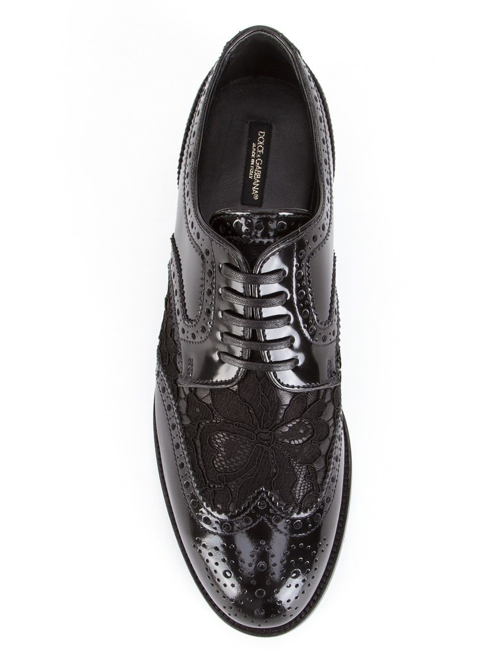 lace detail leather derby shoes - 4