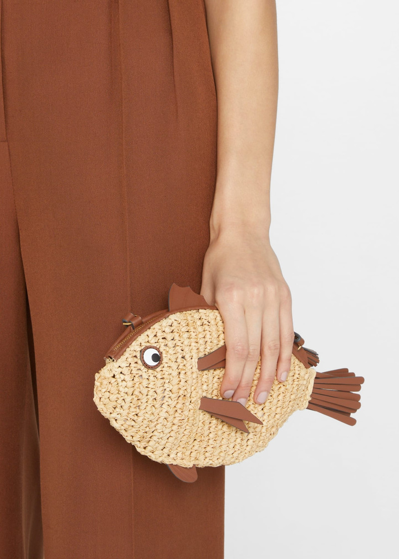 Anya Hindmarch Fish Raffia Clutch Bag outlook
