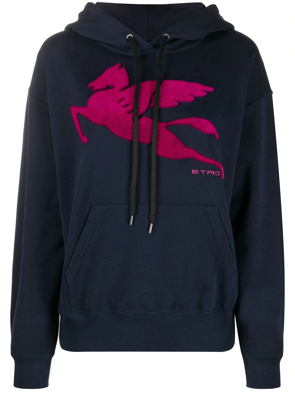 logo print long-sleeved hoodie - 1