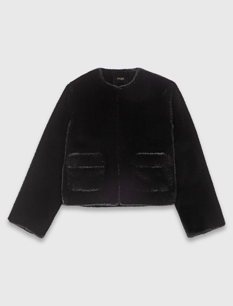 Short faux fur coat 1