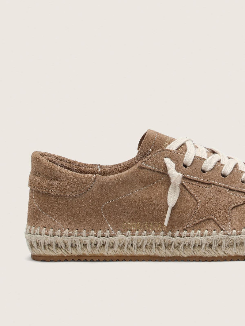 Men’s Super-Star in tobacco suede with beige suede star and jute-effect foxing 4