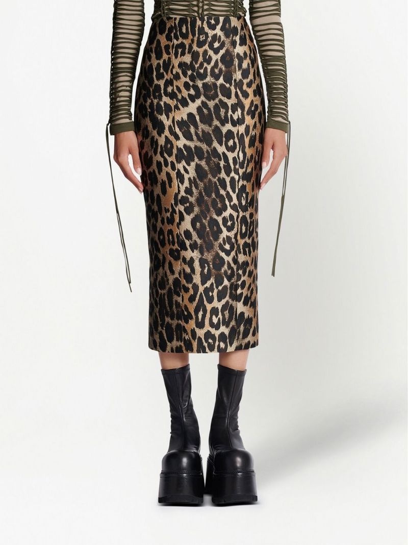 leopard-print straight skirt - 3