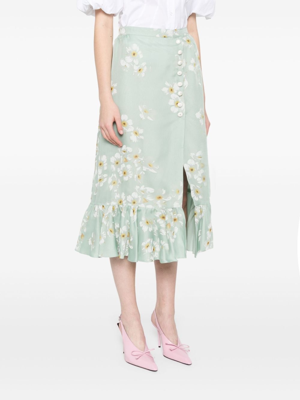 floral-print midi skirt - 3
