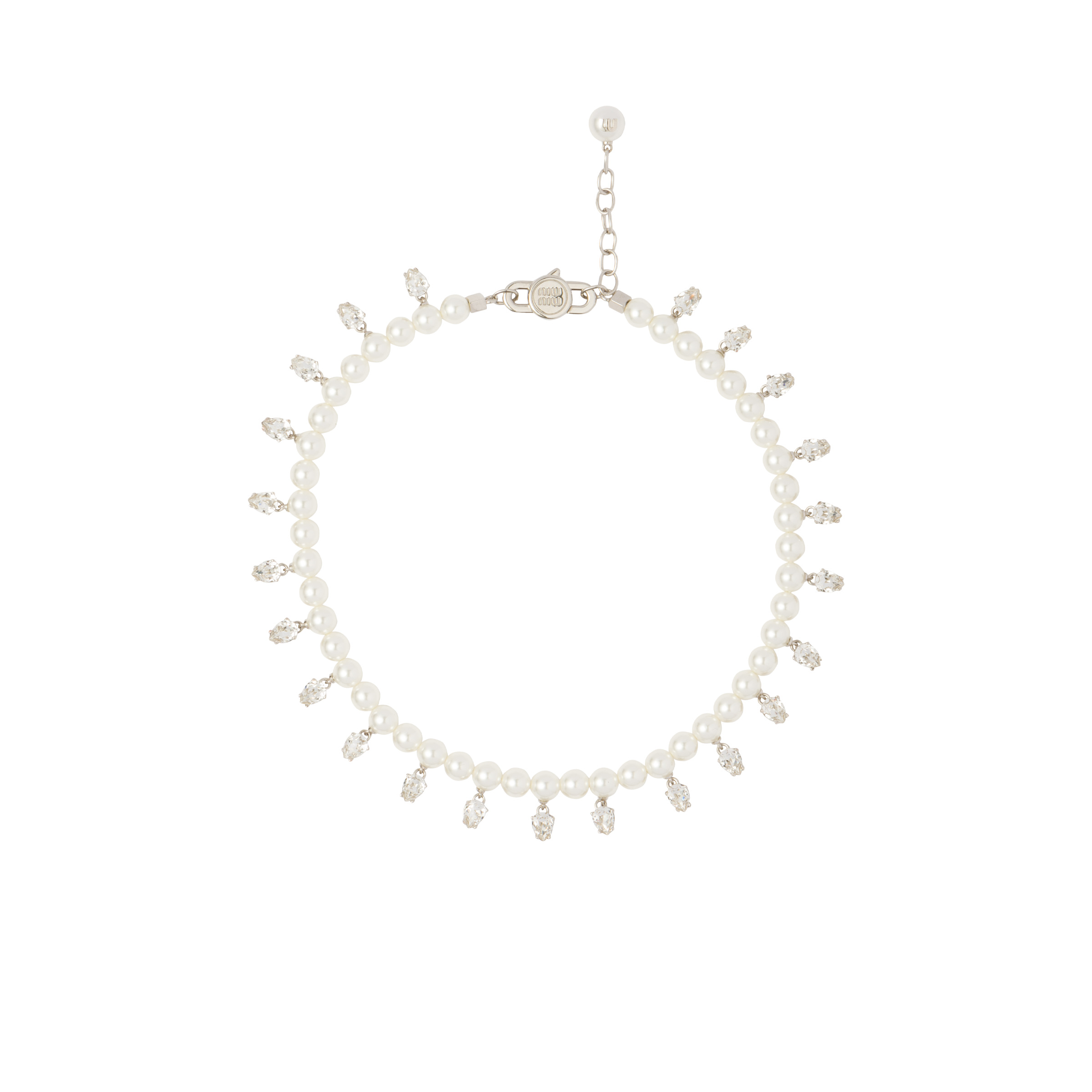 Pearl and crystal necklace - 1