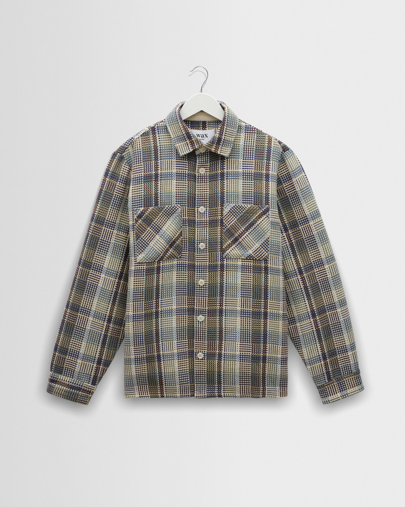 Whiting - Blue And Green Basket Weave Overshirt 1