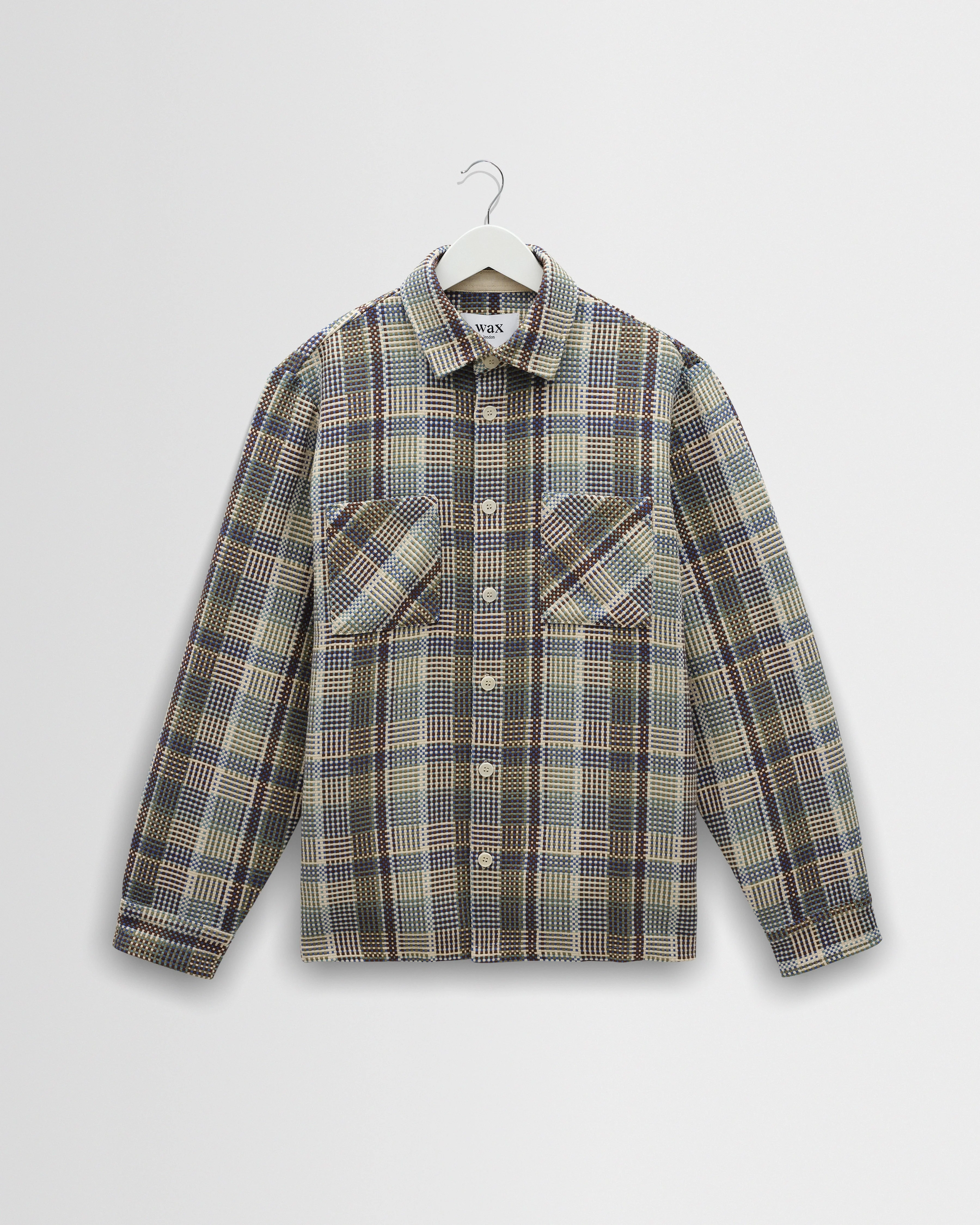 Whiting - Blue And Green Basket Weave Overshirt - 1