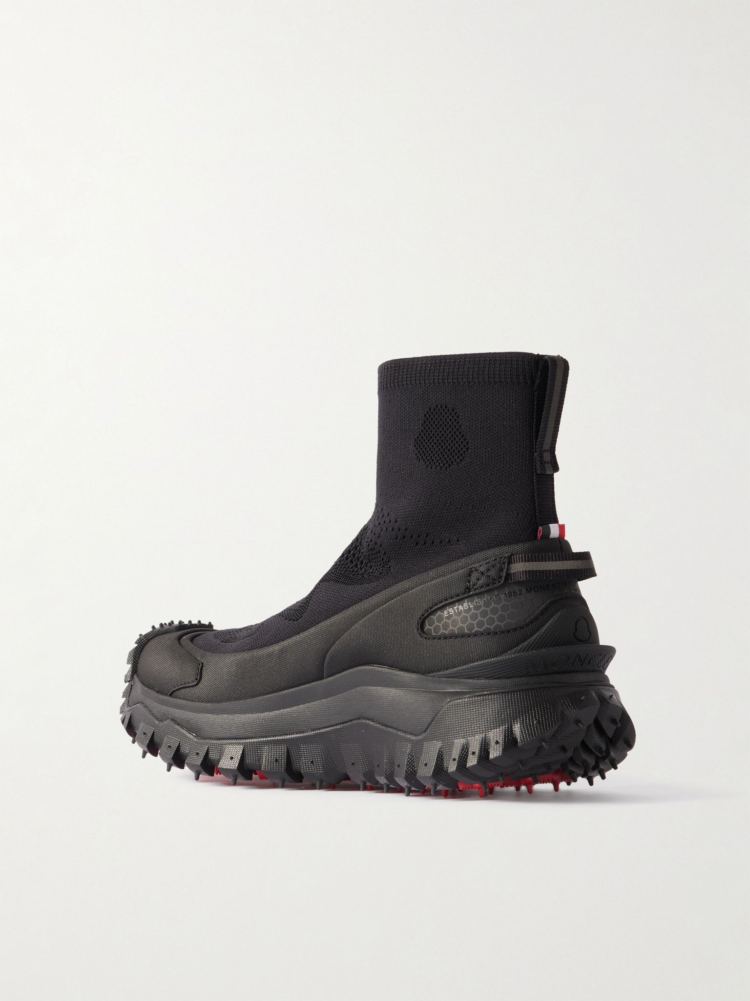 Trailgrip rubber-trimmed stretch-knit sneakers Black - 3