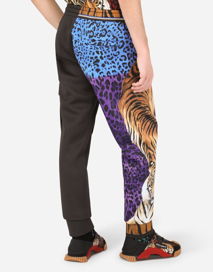 Technical jersey jogging pants with tiger print - 5