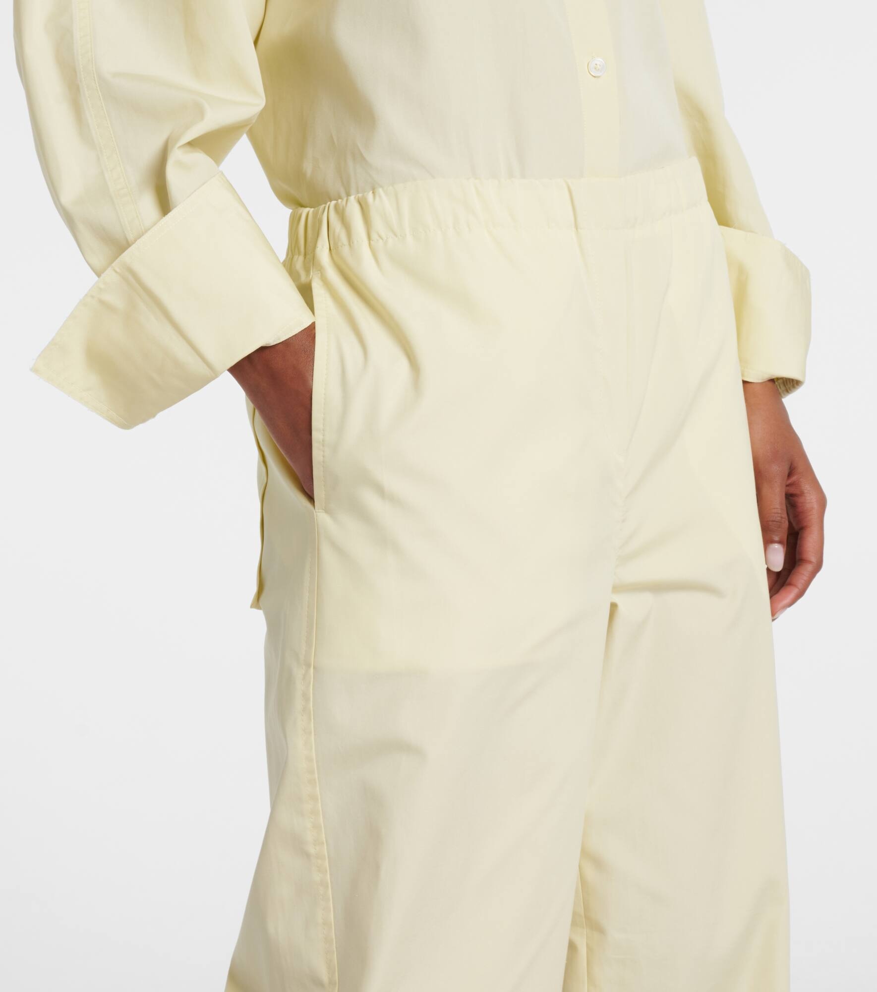 Cotton poplin wide-leg pants - 5