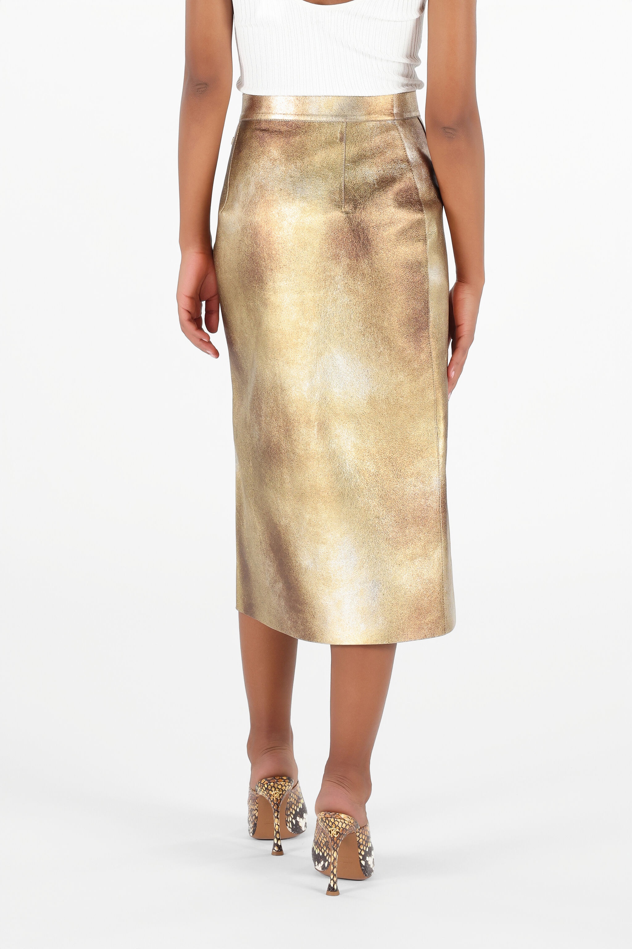 Texture Skirt with Slit - 4
