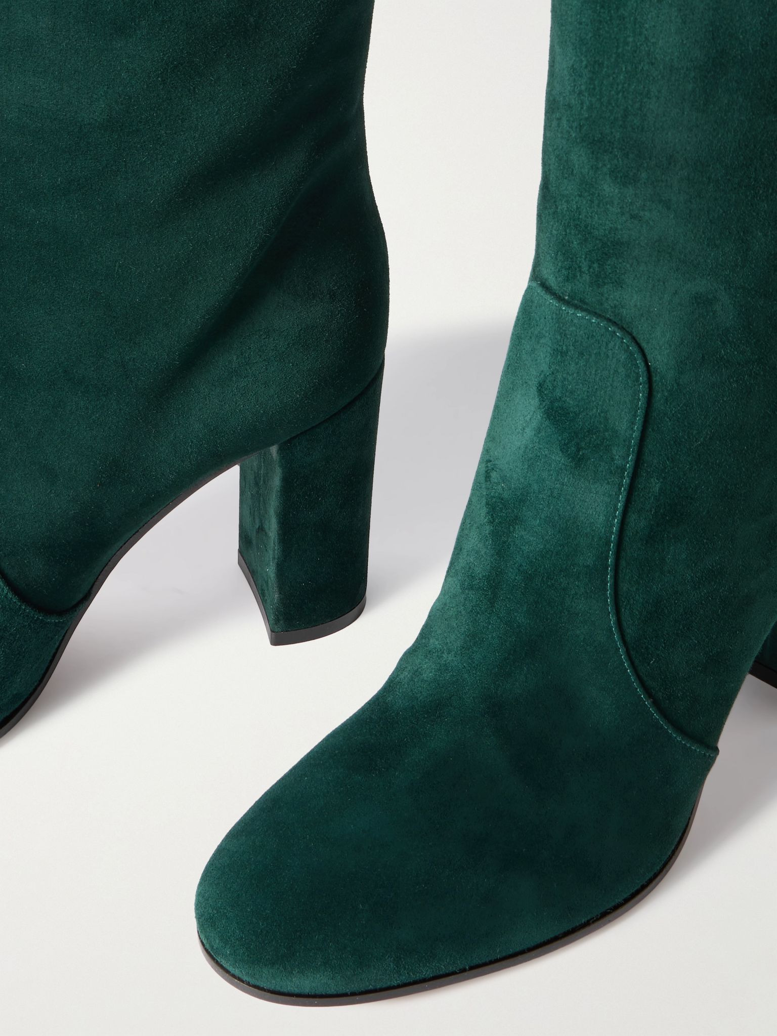 85 over-the-knee suede boots Emerald - 4