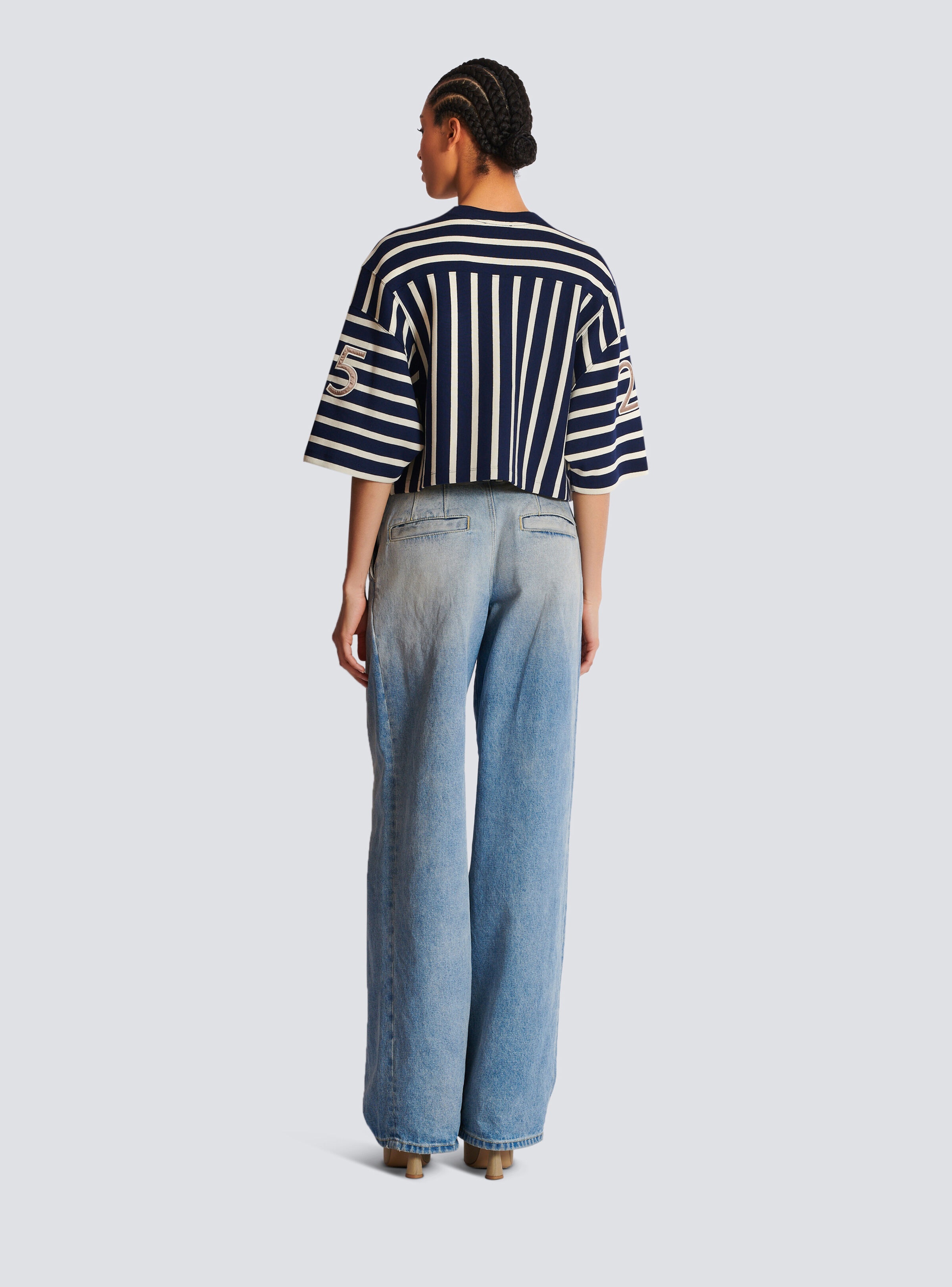 Striped Balmain Baseball T-shirt - 4