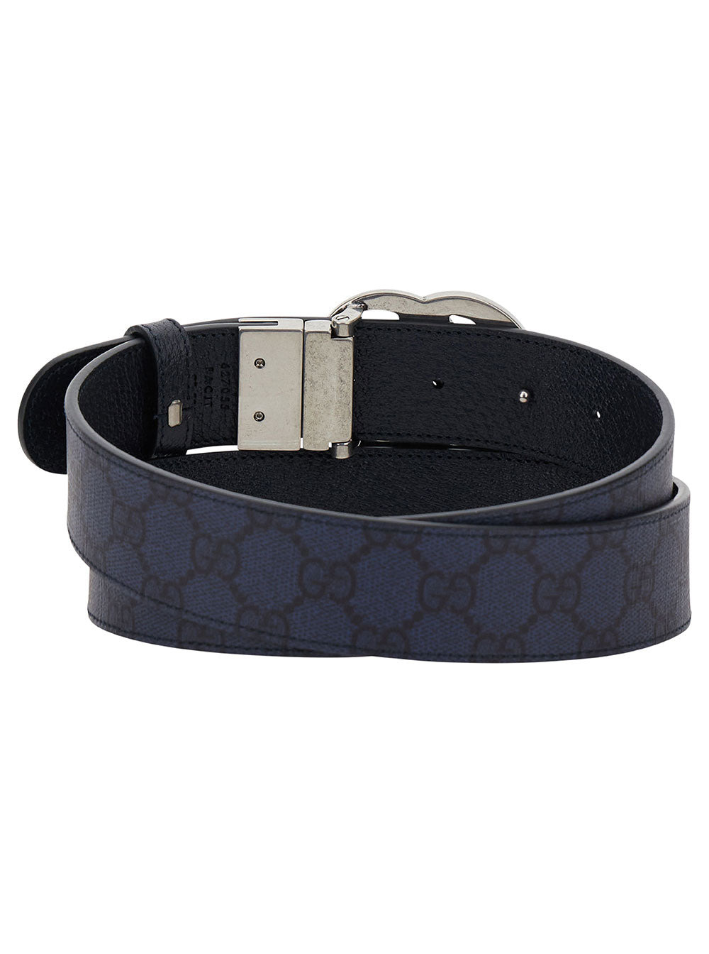 Gucci Men Blue Reversible Belt With Gg Buckle In Gg Supreme Canvas Man - 3