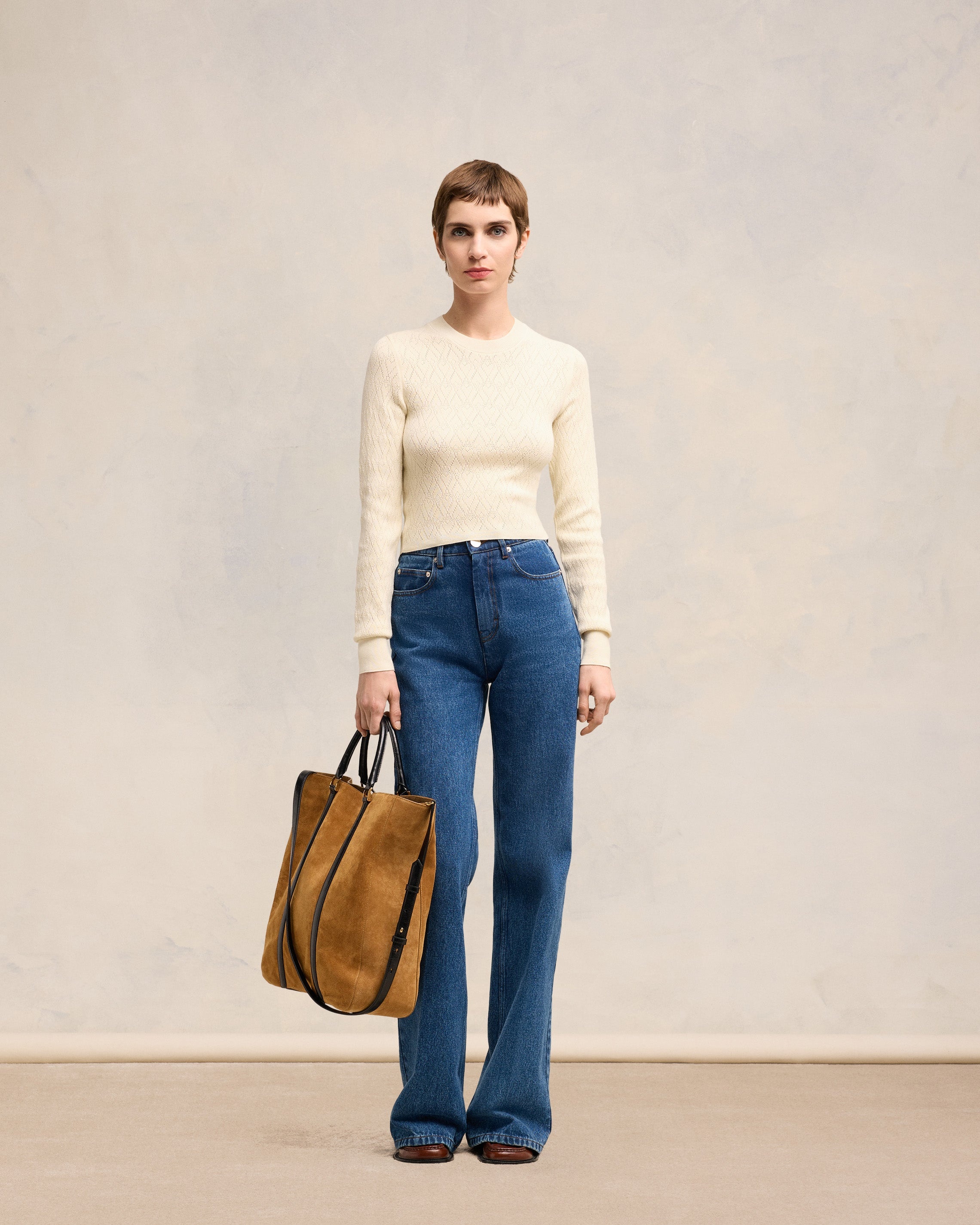 AMI DE COEUR POINTELLE CREW NECK SWEATER - 2