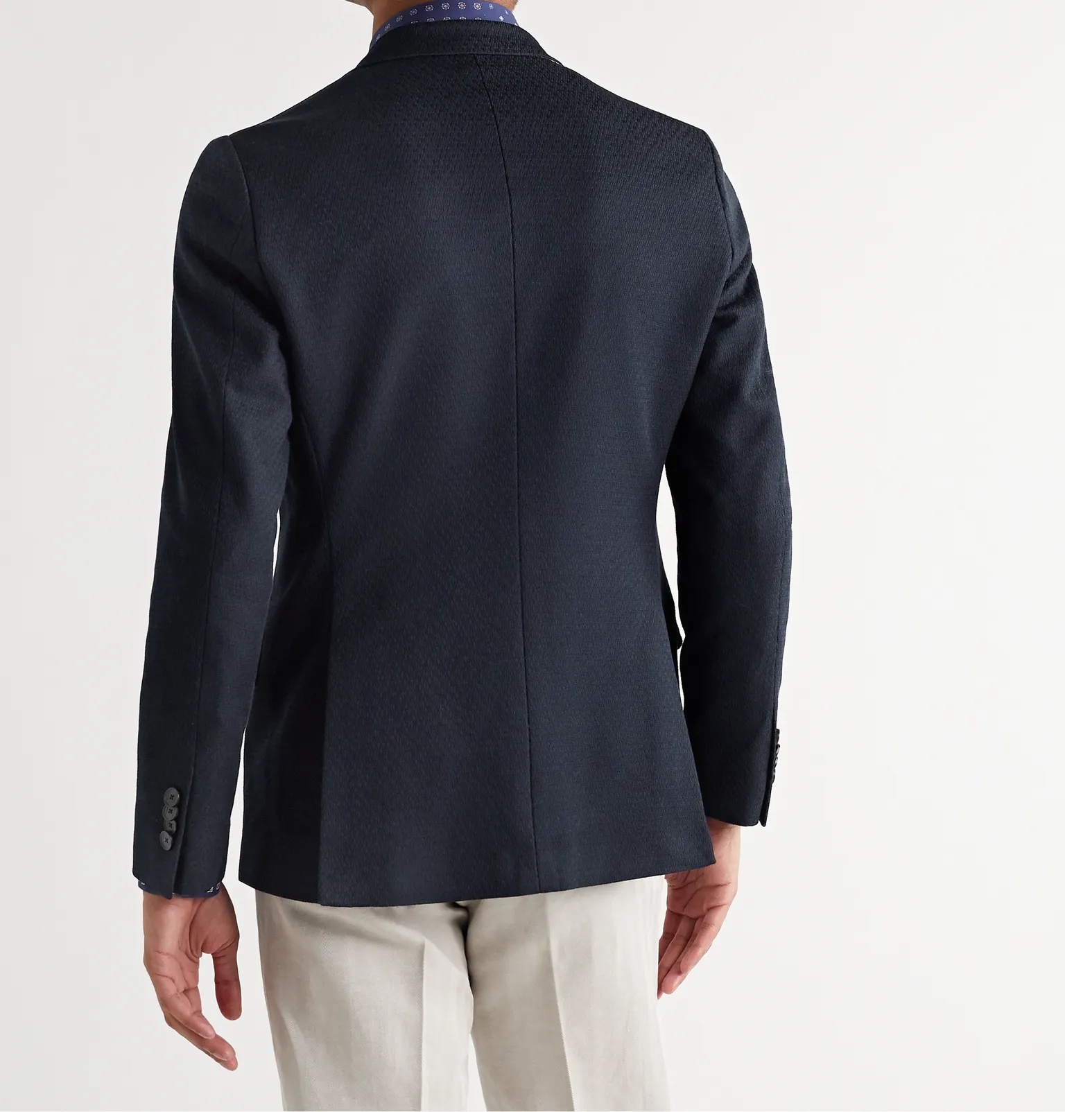 Slim-Fit Unstructured Cotton-Piqué Blazer - 4