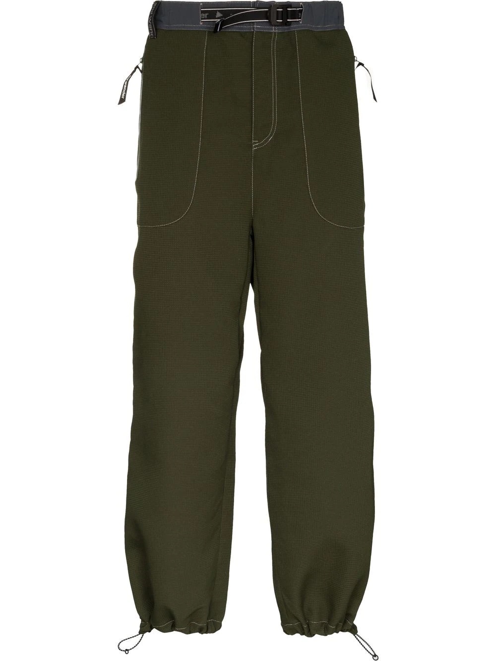 wide-leg belted track pants - 1