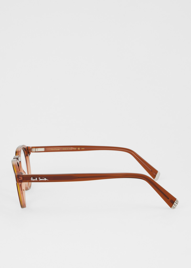 Caramel Brown 'Keyes' Spectacles with Clip-On Sun Lenses 4