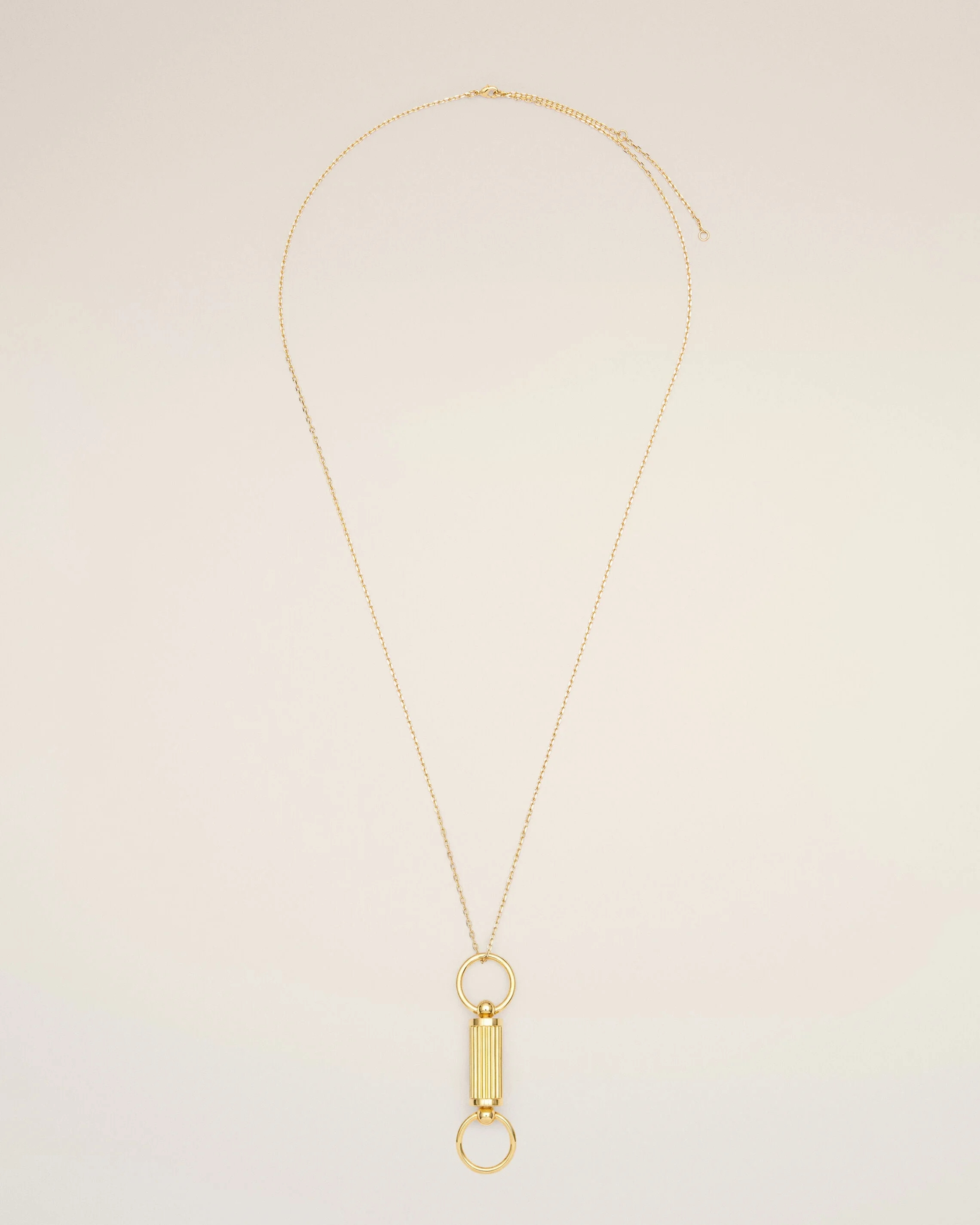 GOLD BRASS GLASSES PENDANT NECKLACE - 1