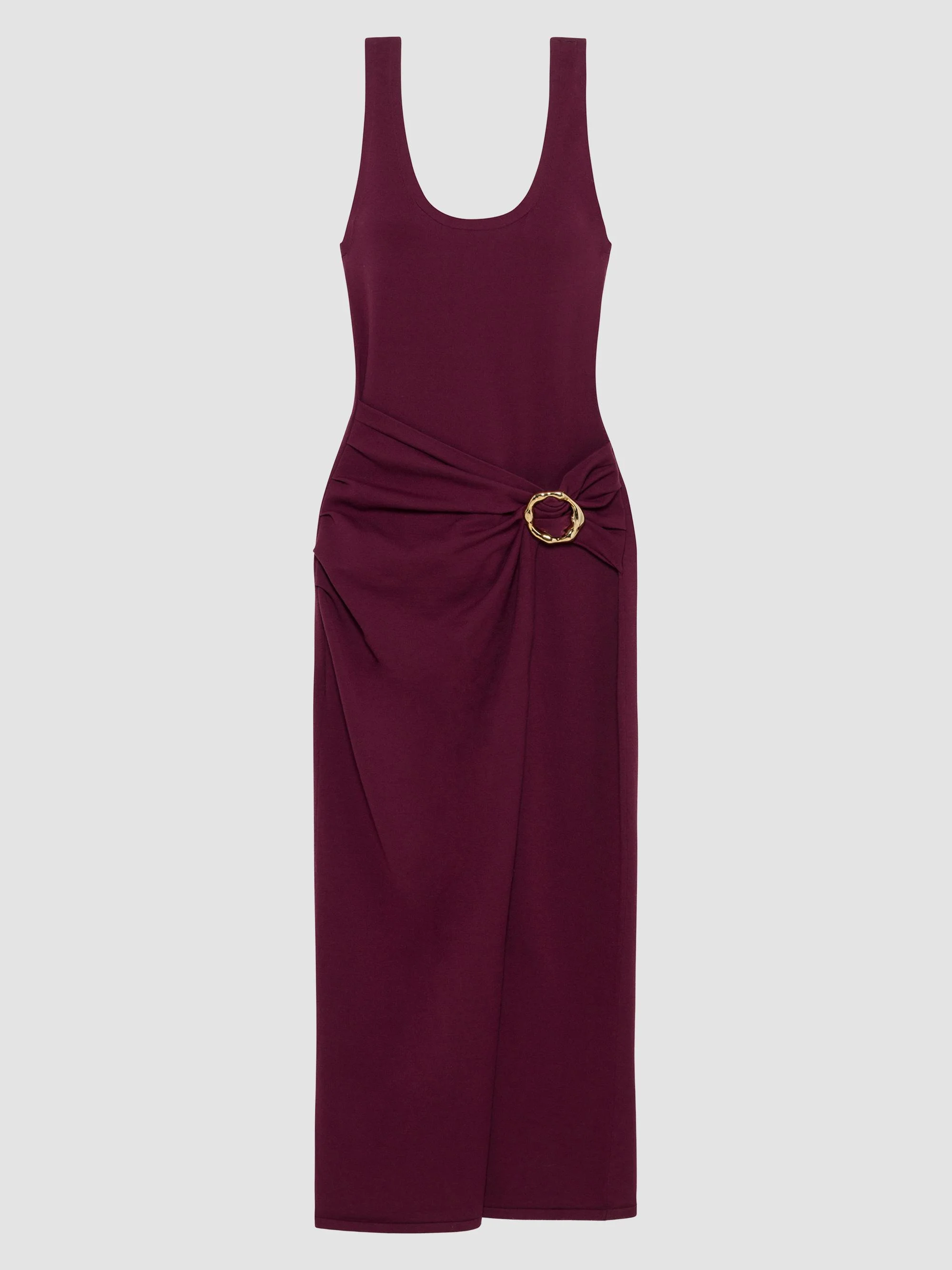 Women's Genne Draped Midi Dress - Fig - 1
