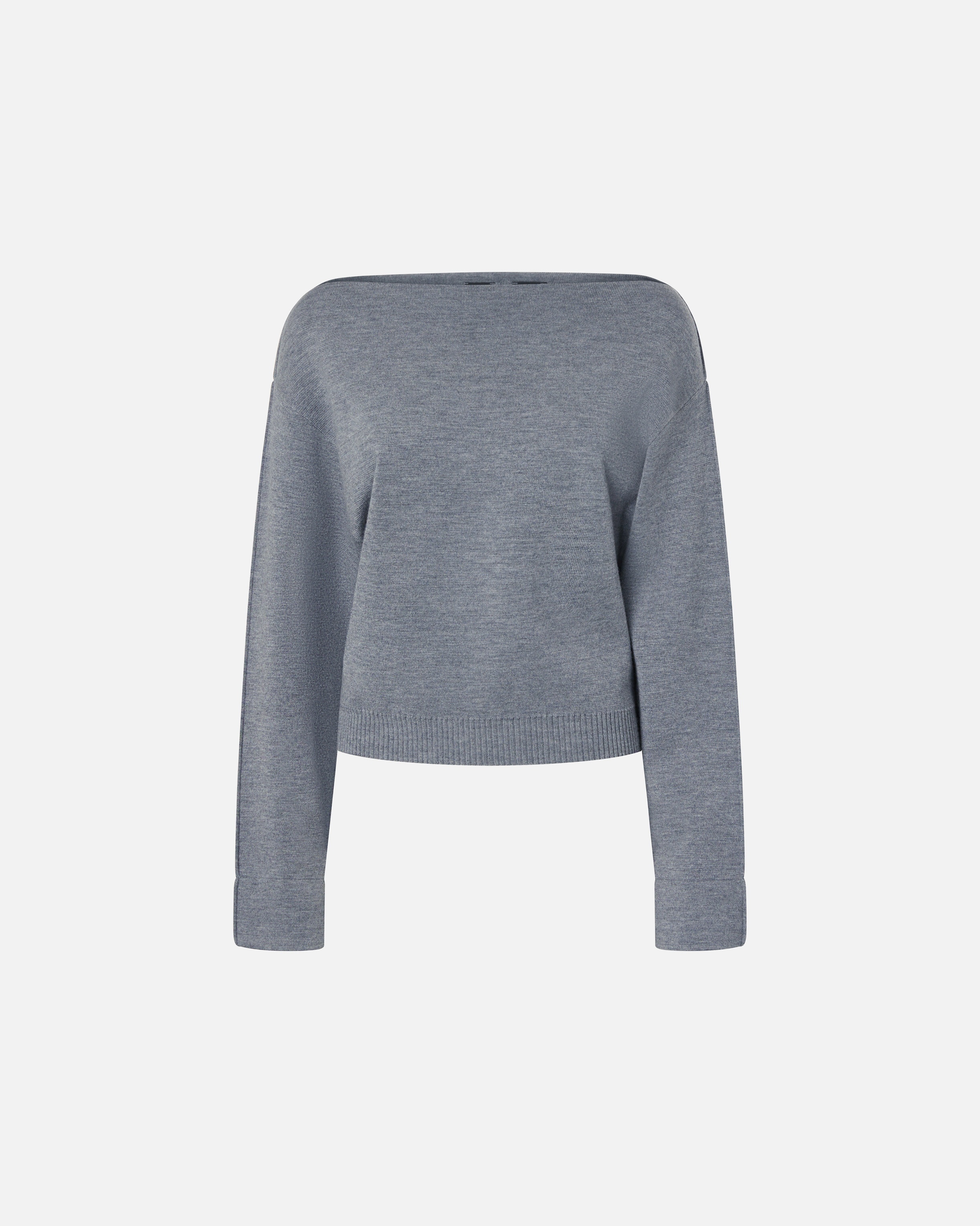 WOOL SWEATER WITH BOAT NECKLINE - 1