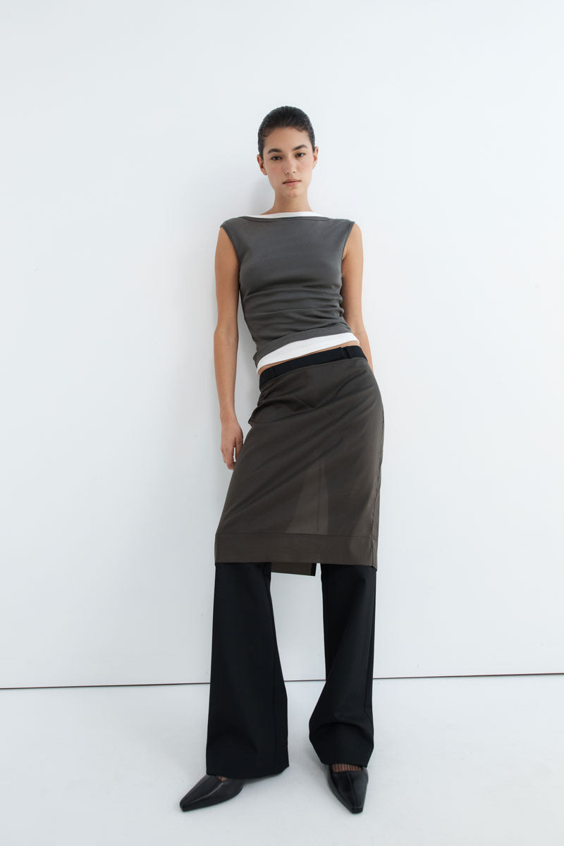 Transparent Skirt - Black Olive - 9