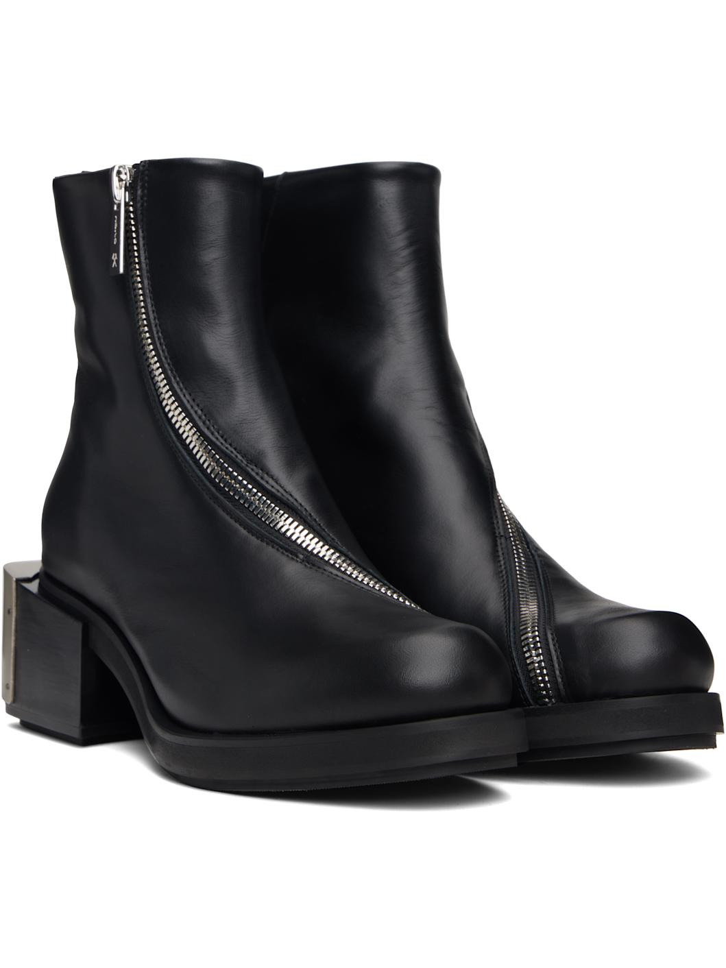 Black Ergonomic Riding Ankle Boots - 4