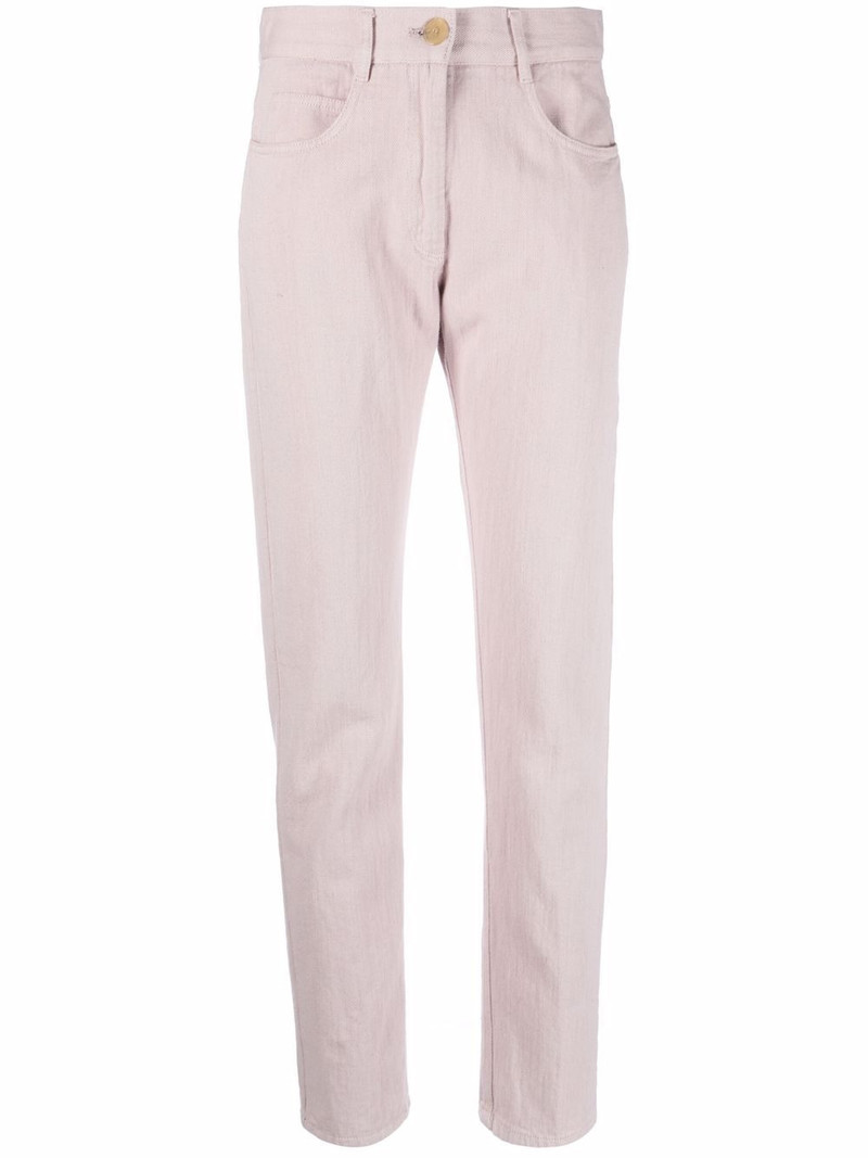 high-waisted slim cut trousers 1