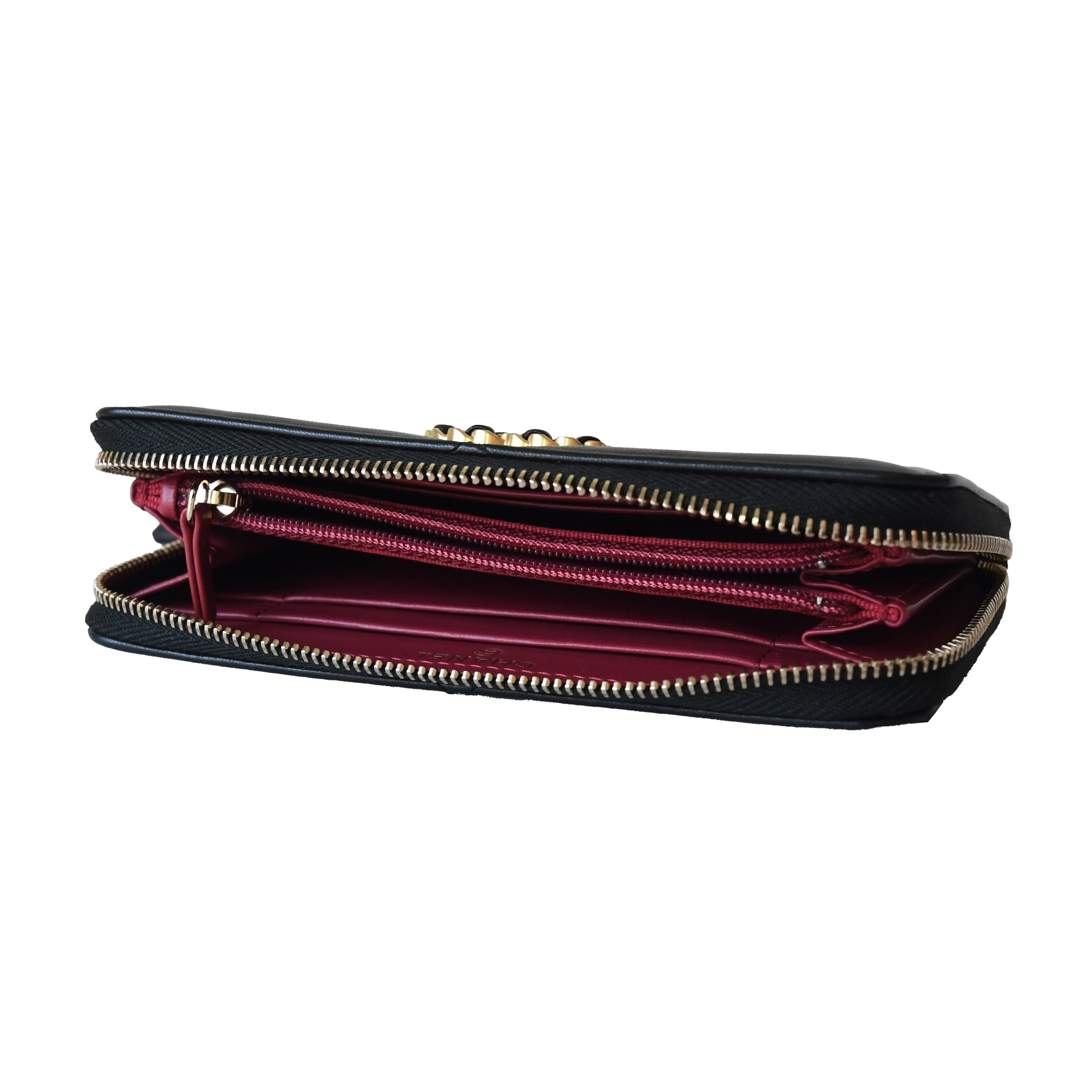 Chanel CC Lambskin Quilted 19 Long Zipped Around Wallet Black - 3