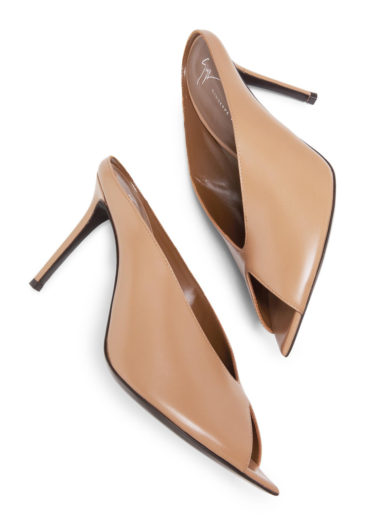 Women's 90MM Leather Peep-Toe Mules - Muse Lotus 6