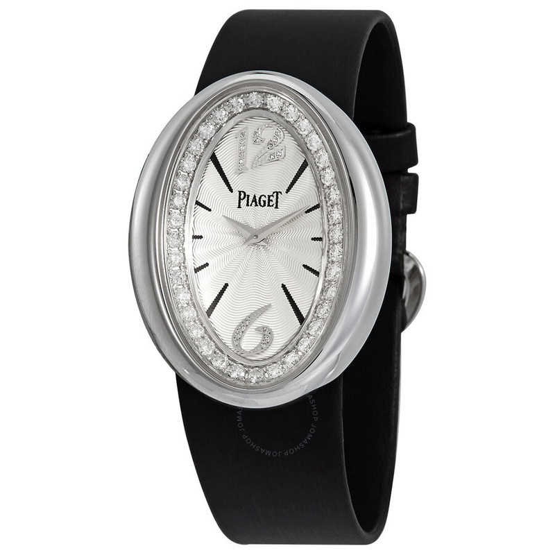 Piaget Limelight Magic Hour Silver Dial 18kt White Gold Diamond Black Satin Ladies Watch G0A32099 - 1