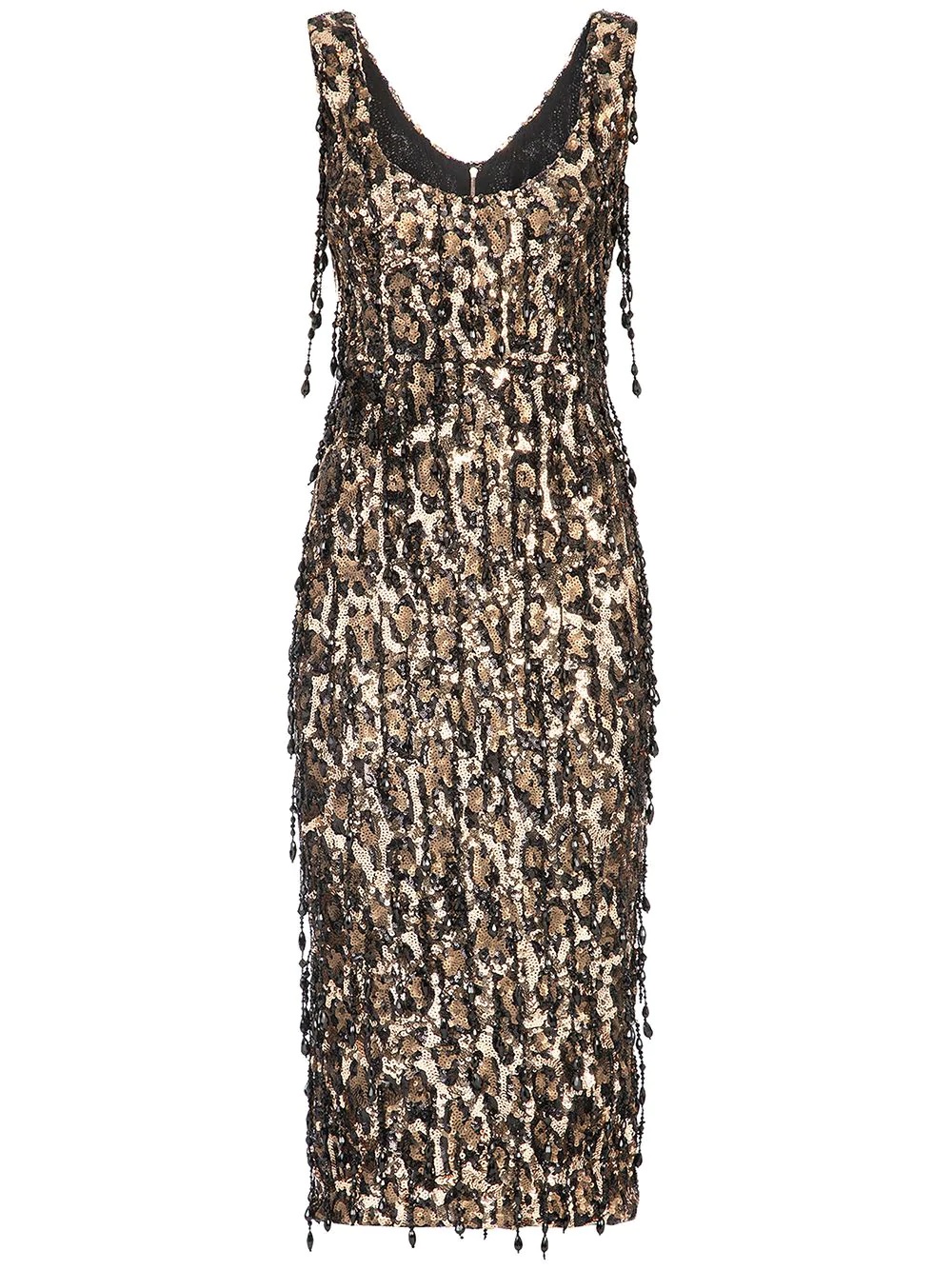 leopard sequin-embellished sheath dress - 1