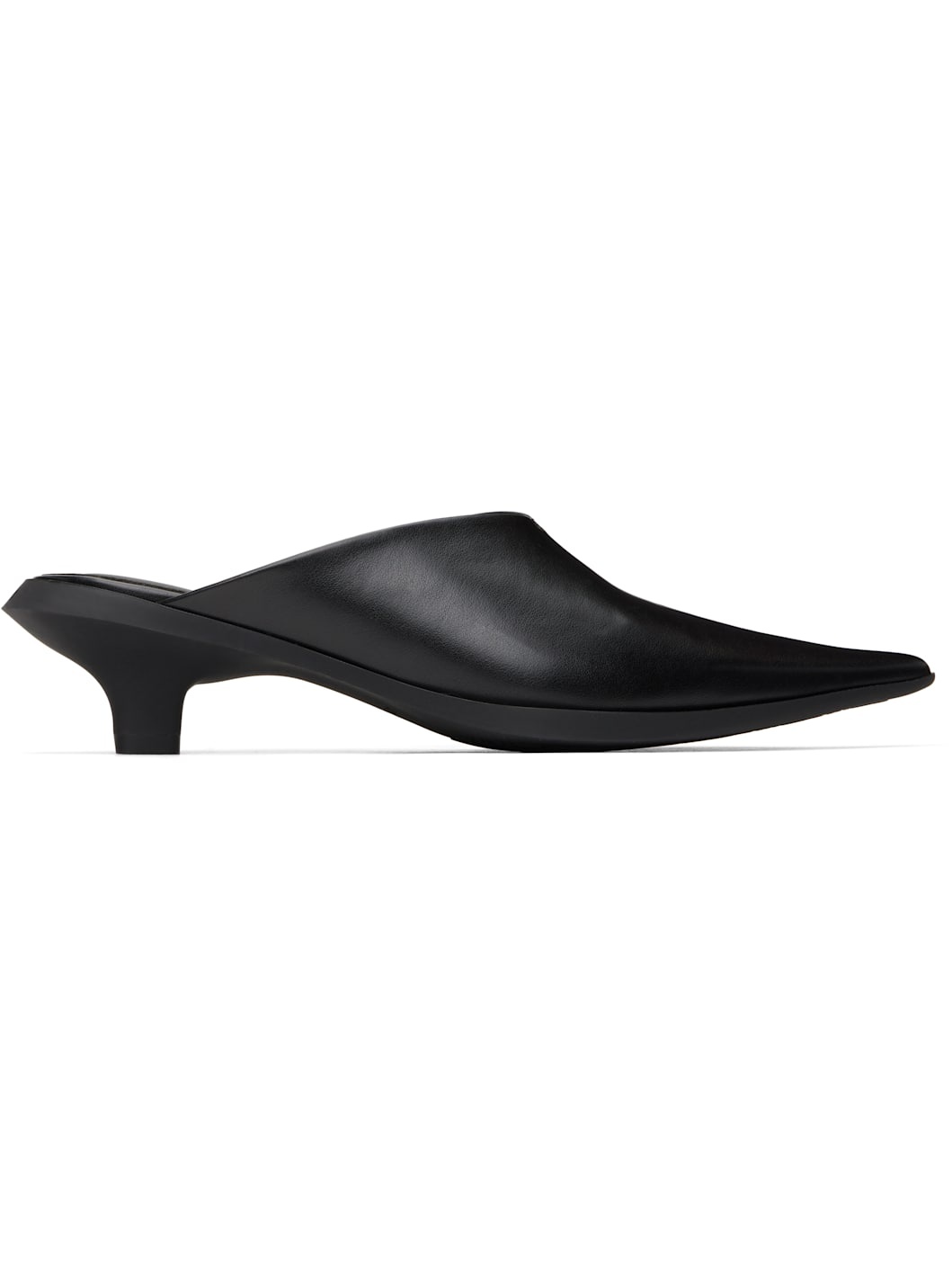 Black Heel Mules - 1
