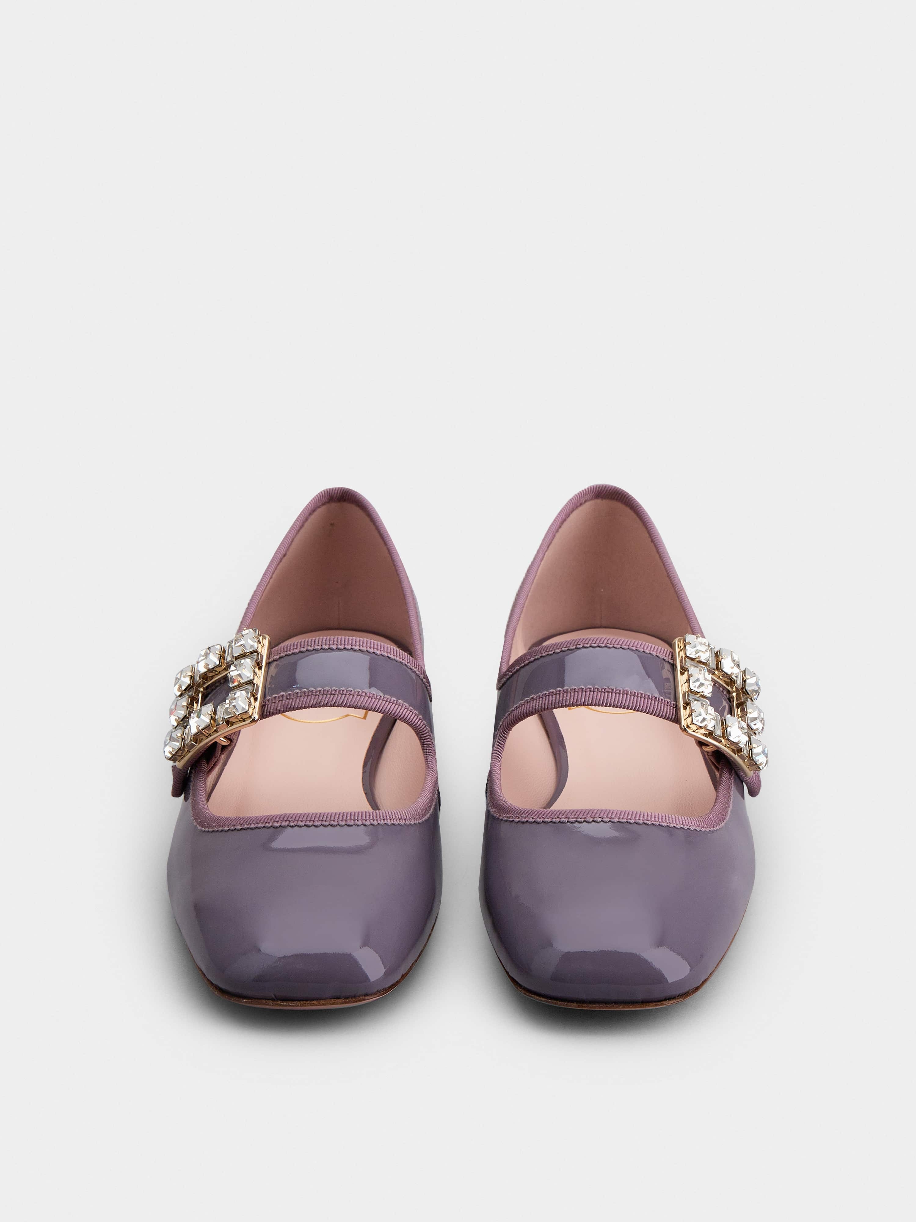 Très Vivier Strass Buckle Babies Ballerinas in Patent Leather - 7