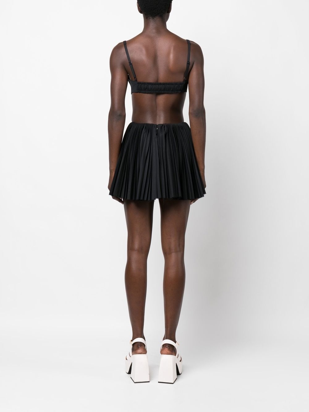 open-back pleated minidress - 4