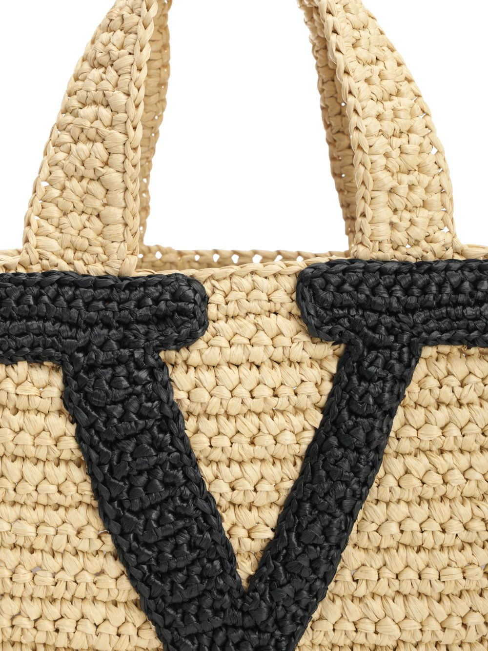 Small Tote | Viva Superstar Crochet | Crochet Rafia Handbags Beige - 5