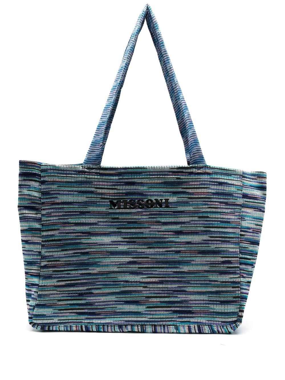 logo-print knitted tote bag - 1