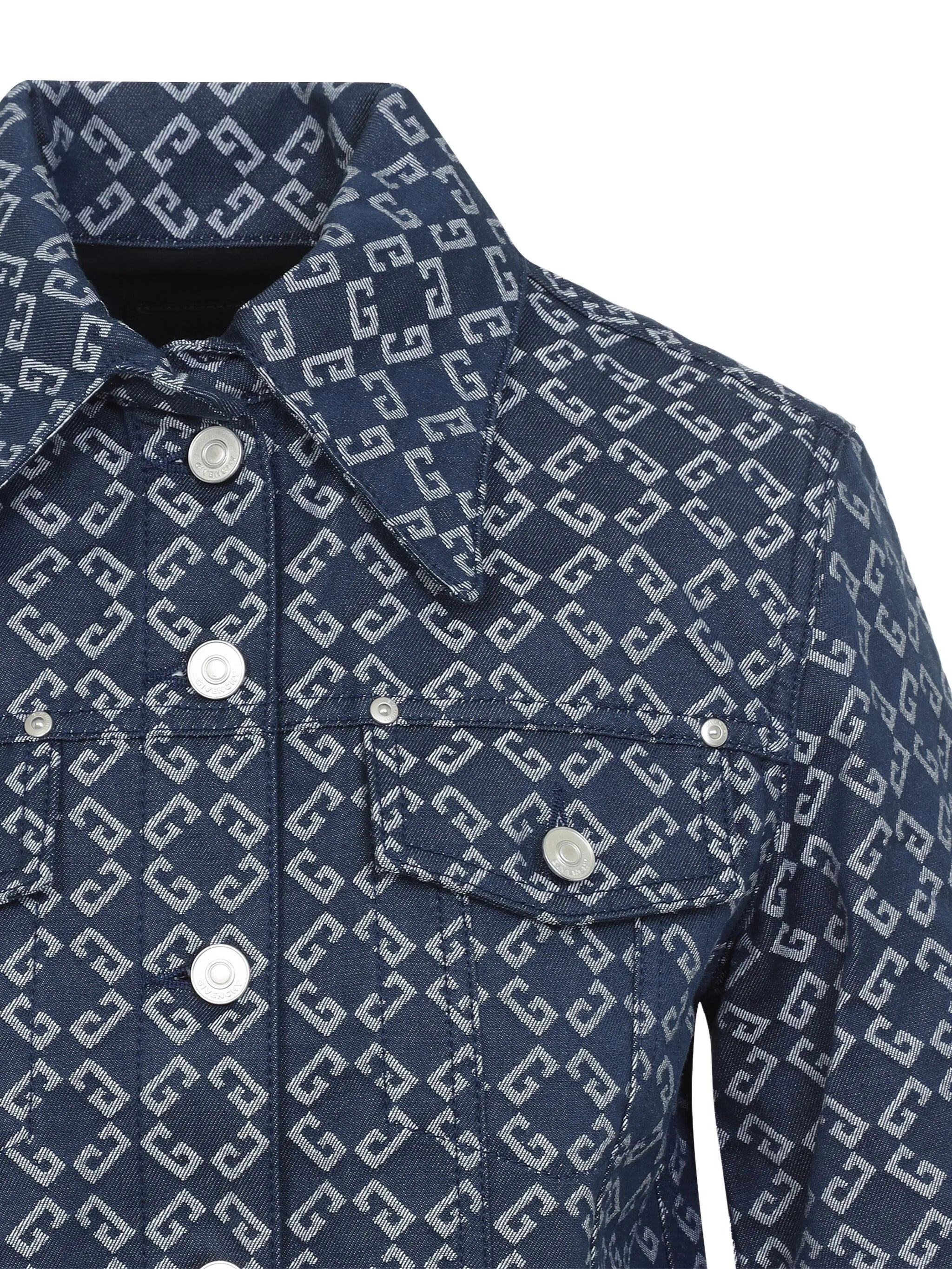 monogram-jacquard jacket - 4