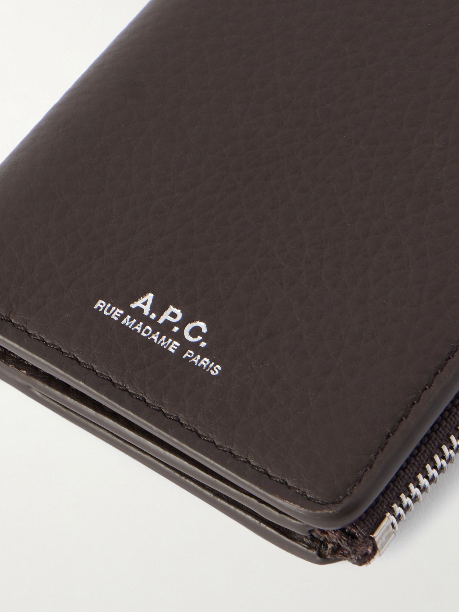 Stefan Full-Grain Leather Zipped Cardholder Brown - 3
