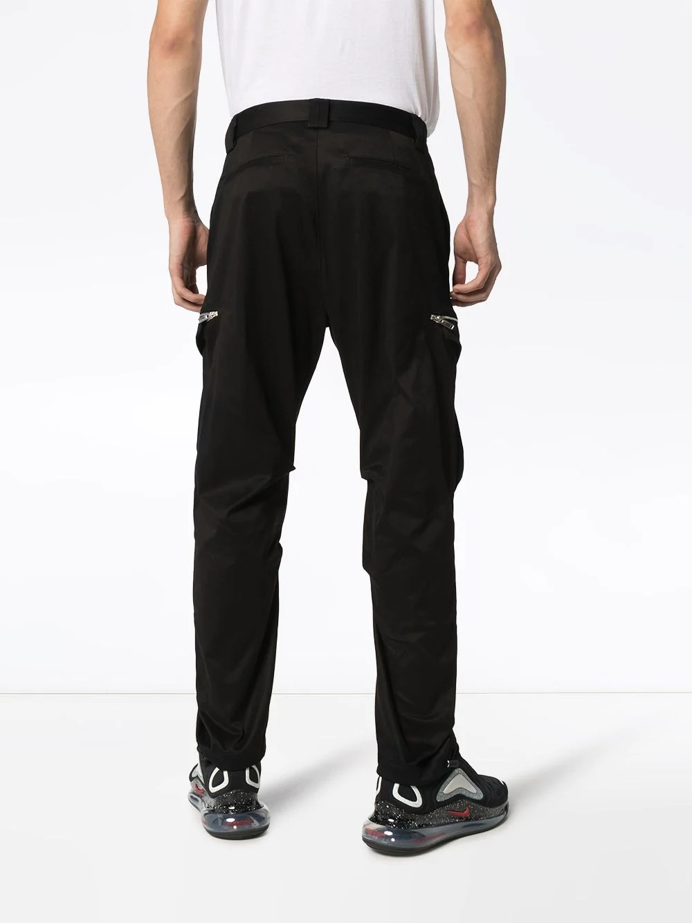 zip-detailed stretch-cotton cargo trousers - 4