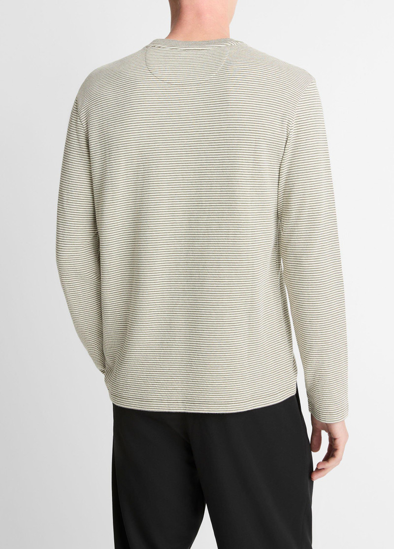 Vince Striped Double-Knit Pima Cotton Long-Sleeve T-Shirt outlook