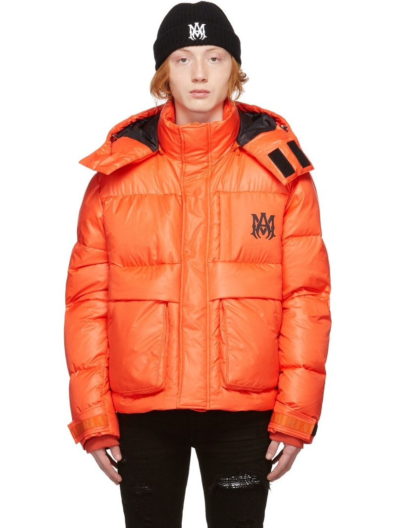 Orange Down Puffer Jacket 1