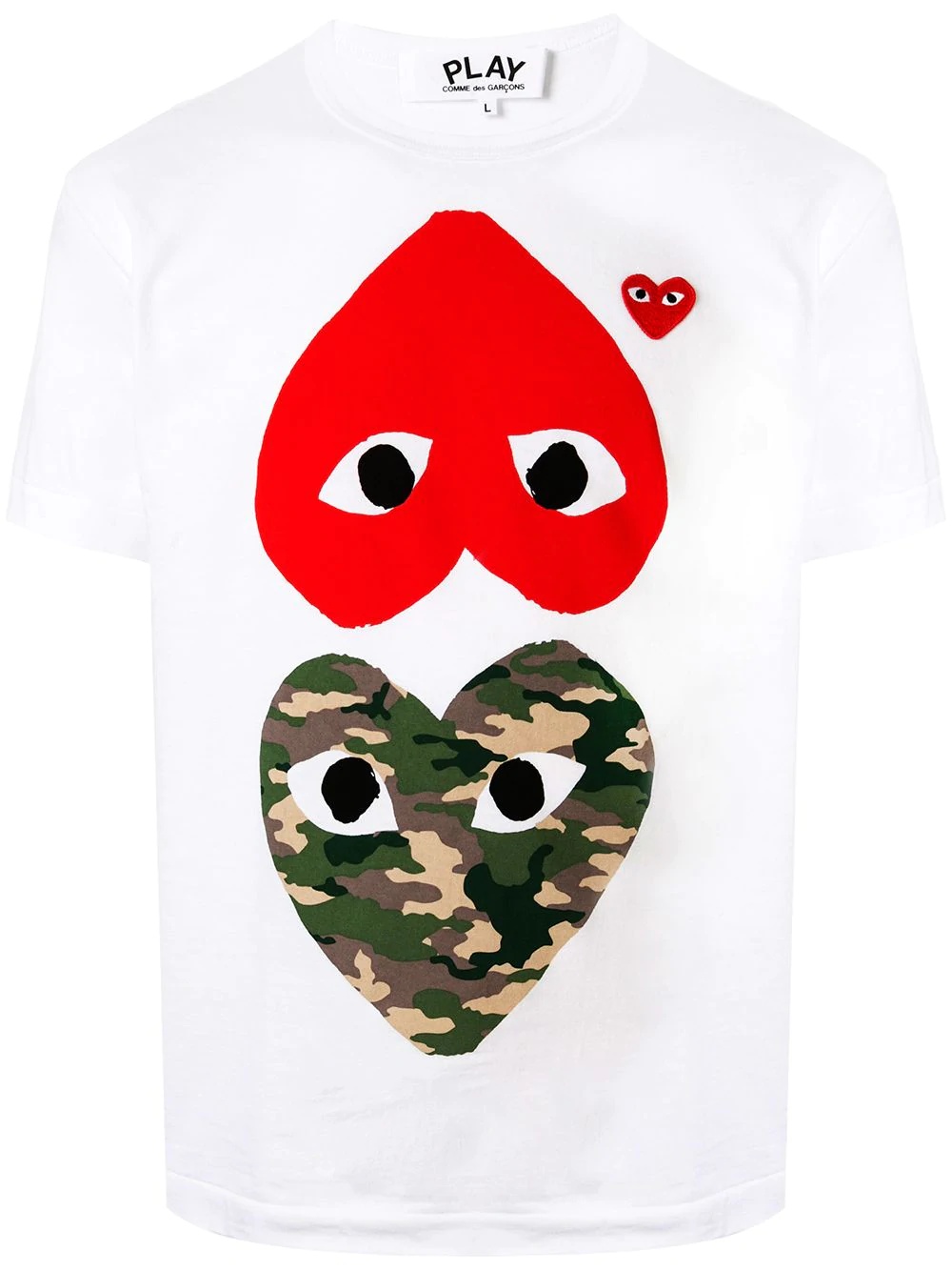 heart print crew neck T-shirt - 1