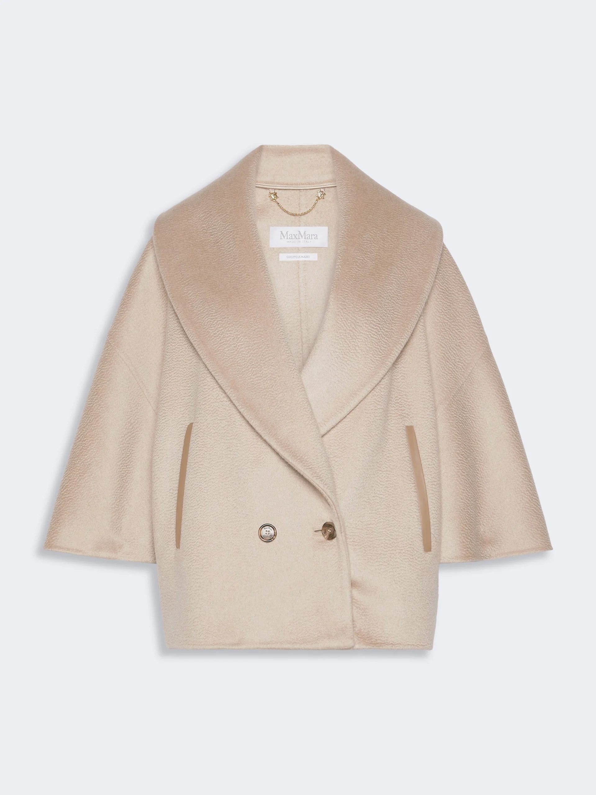GALOSCE Cape in cashmere drap - BEIGE - 1